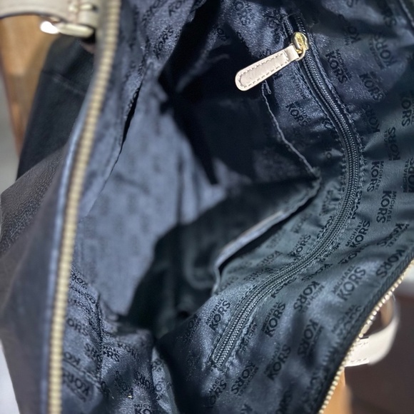 Michael Kors MK Handbag Jet Set Black Pebbled Leather Tote Bag LARGE EXCELLENT - Picture 12 of 14